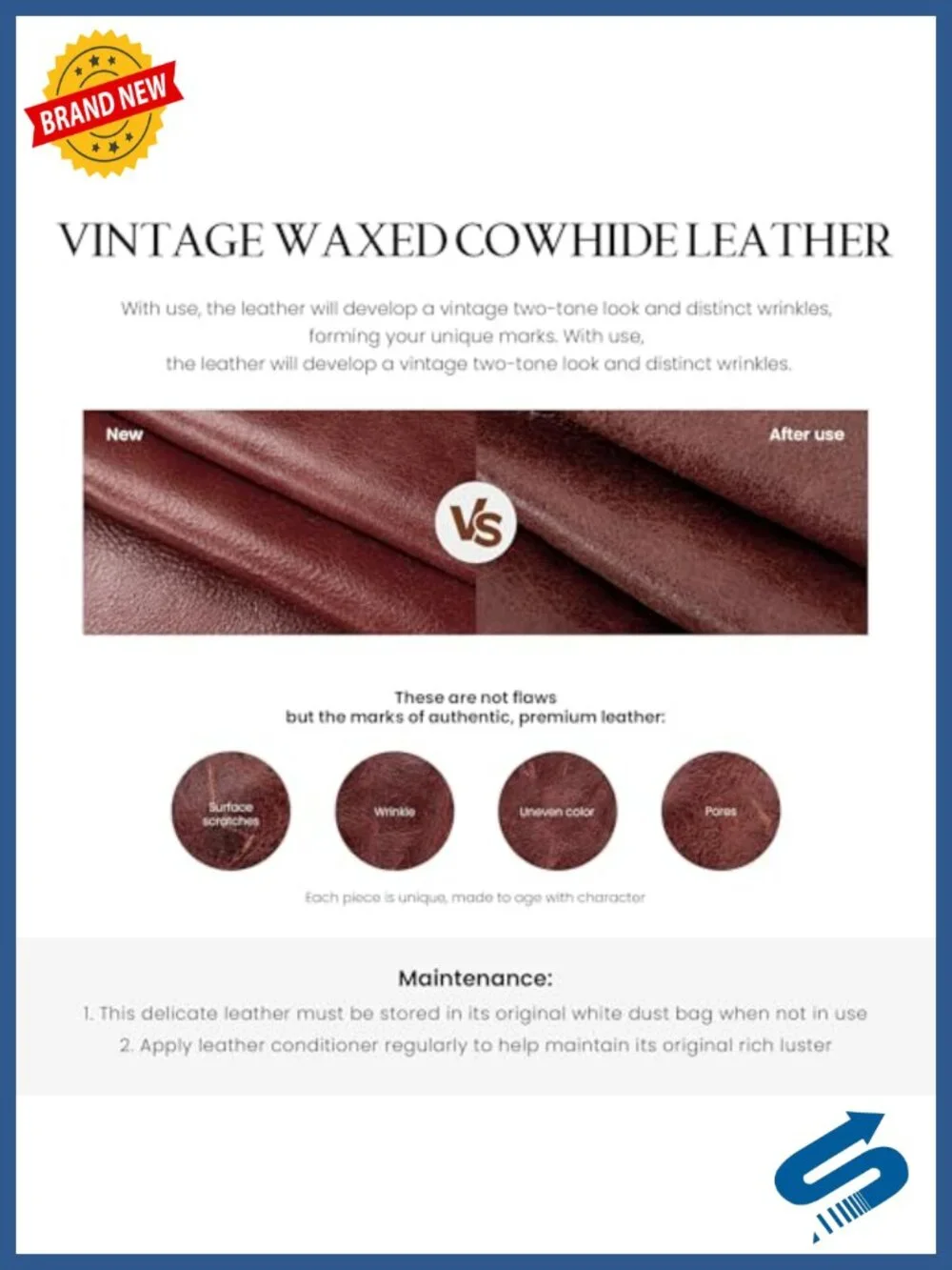 Vintage Genuine Leather Satchel Tote Bag for Women, Top Handle, Crossbody